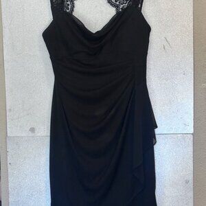 Elegant Scarlett Black Lace-Trimmed Dress